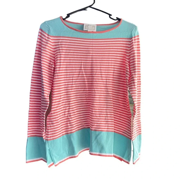 SAIL TO SABLE Pullover Sweater Round Neck Long Sleeves Striped Blouse Size XS - Picture 1 of 5